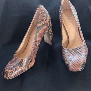 Franco Sarto Women’s  Snakeskin Heels - Brown and Black 7M New!